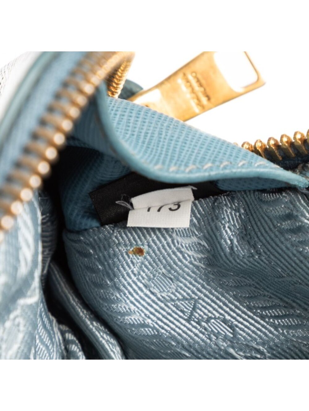 Prada Mini Promenada Blue Saffiano Luxe Leather Shoulder - Picture 11 of 11